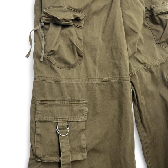 Wild Fable Wide‑Leg Cargo Pants | Women’s M | Green Cotton Streetwear Casual - Picture 3 of 5